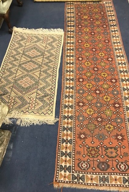 Caucasian rug and another 260cm x 80cm